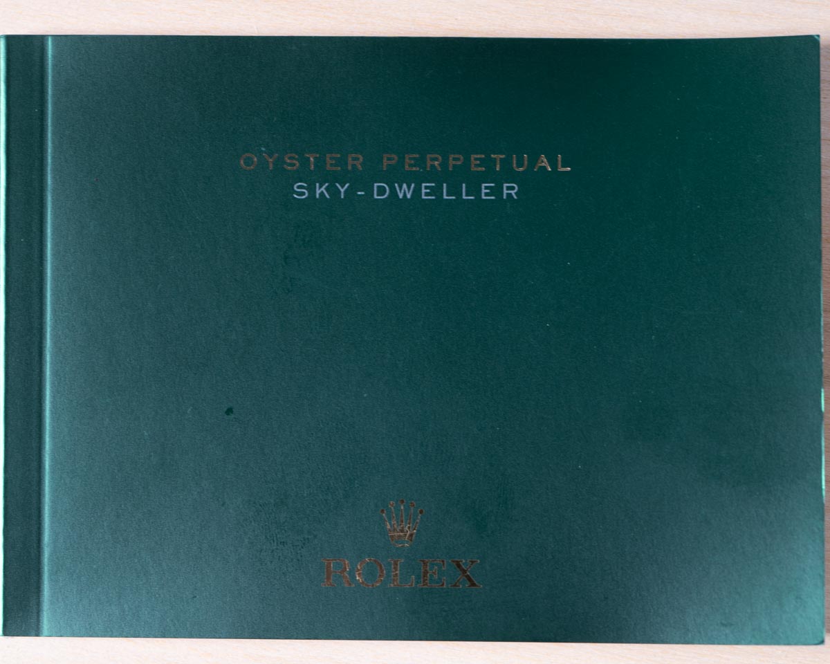 Original Rolex Oyster Perpetual SKY-DWELLER booklet in ENGLISH language.