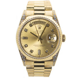Rolex Day-Date 36 in 18K Yellow Gold & Diamonds Year 2000