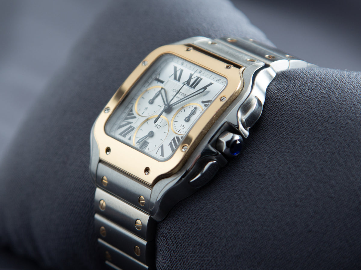 Cartier Santos de Cartier Chronograph Large in Yellow Gold & Steel