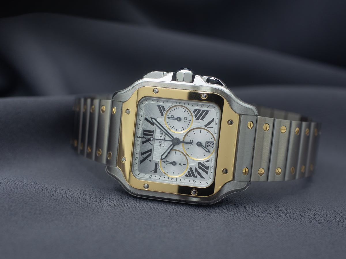 Cartier Santos de Cartier Chronograph Large in Yellow Gold & Steel