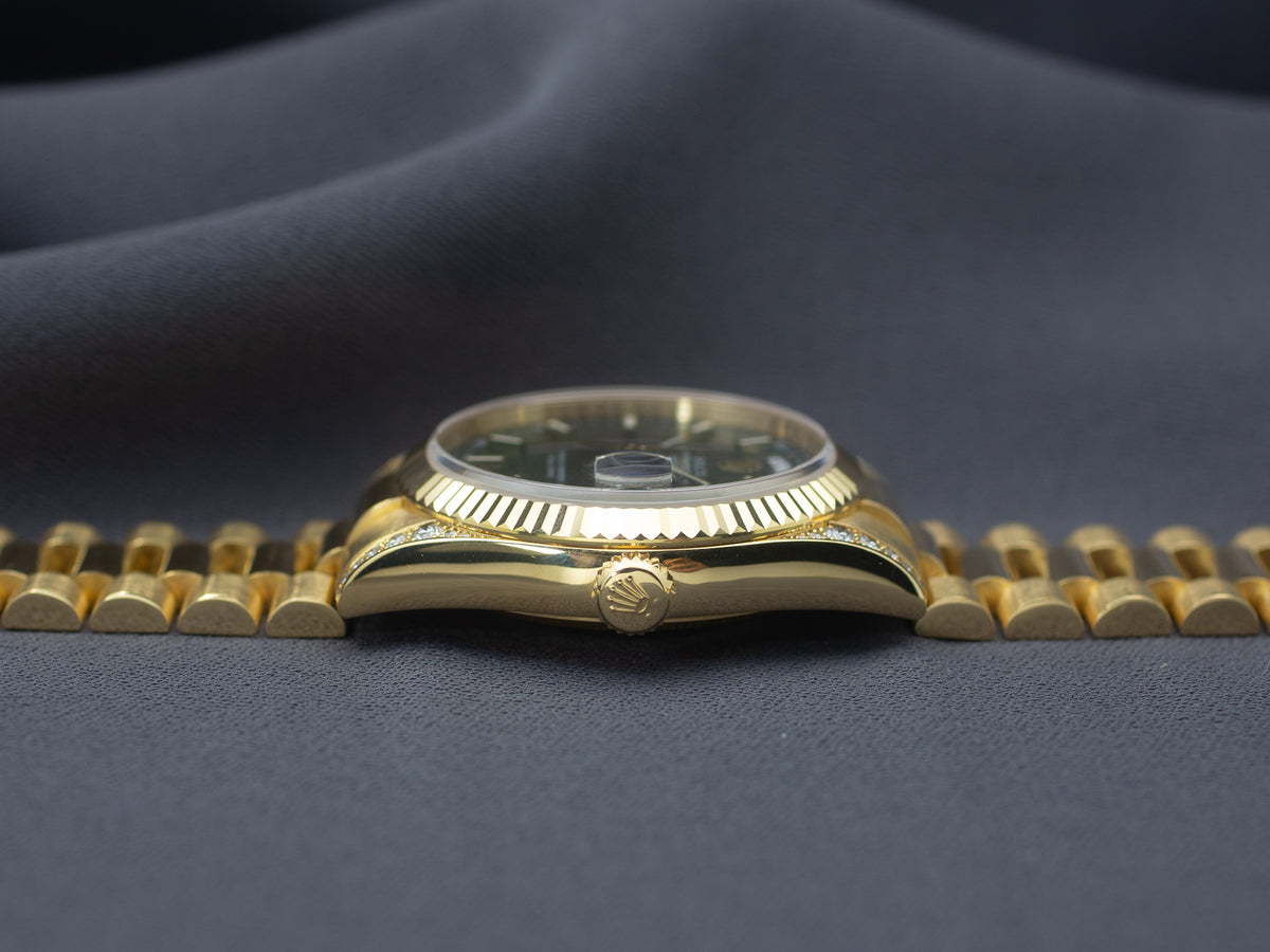 Rolex Day-Date 36 in Yellow Gold & Factory Diamonds