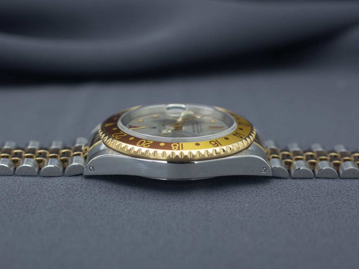 Rolex GMT-Master II in Yellow Gold & Steel with Serti Diamond Dial