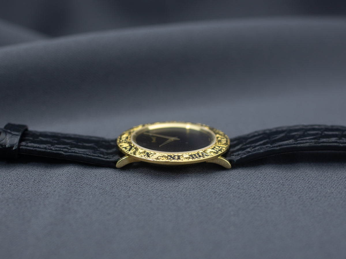 Piaget Vintage Ultra Thin in Yellow Gold with Onyx Dial