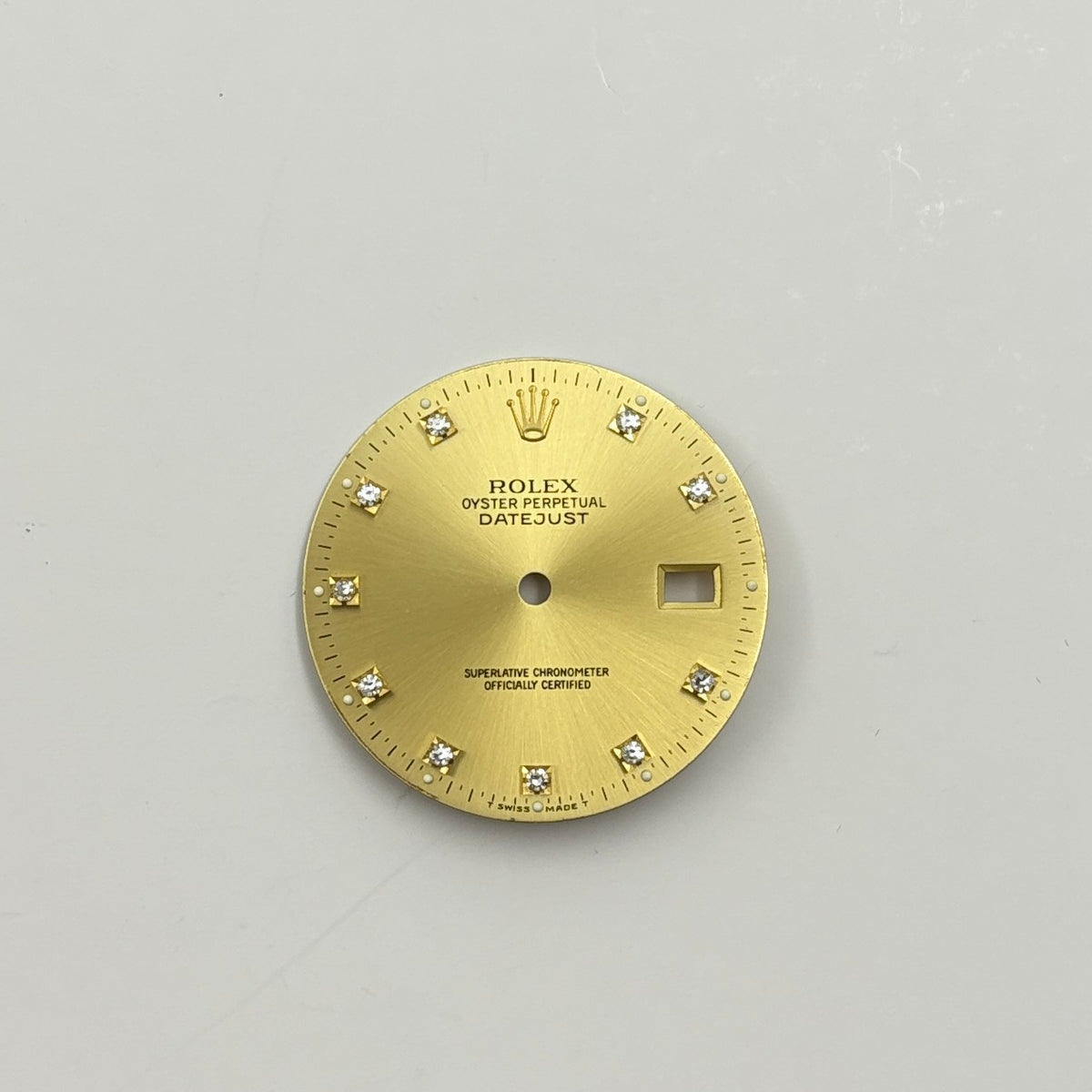 Authentic Rolex Datejust 36 Gold Dial with Factory Diamond Markers