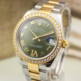 Rolex Datejust 31 in Yellow Gold/Steel with Factory Diamonds