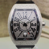 Franck Muller Vanguard V45 in Steel & Aftermarket Diamonds (Black)