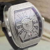 Franck Muller Vanguard V45 in Steel & Aftermarket Diamonds (Black)
