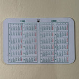 Original Rolex Calendar card for 1999 - 2000.