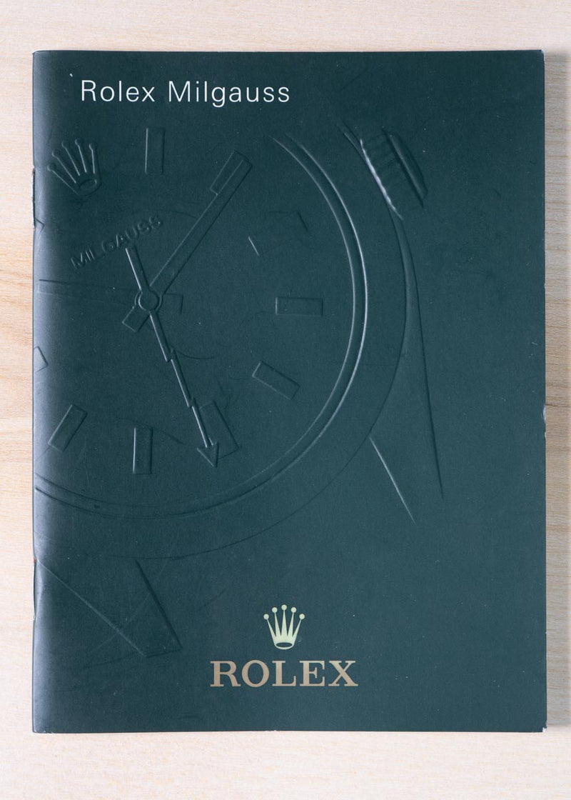 Original Rolex MILGAUSS booklet in ENGLISH LANGUAGE.