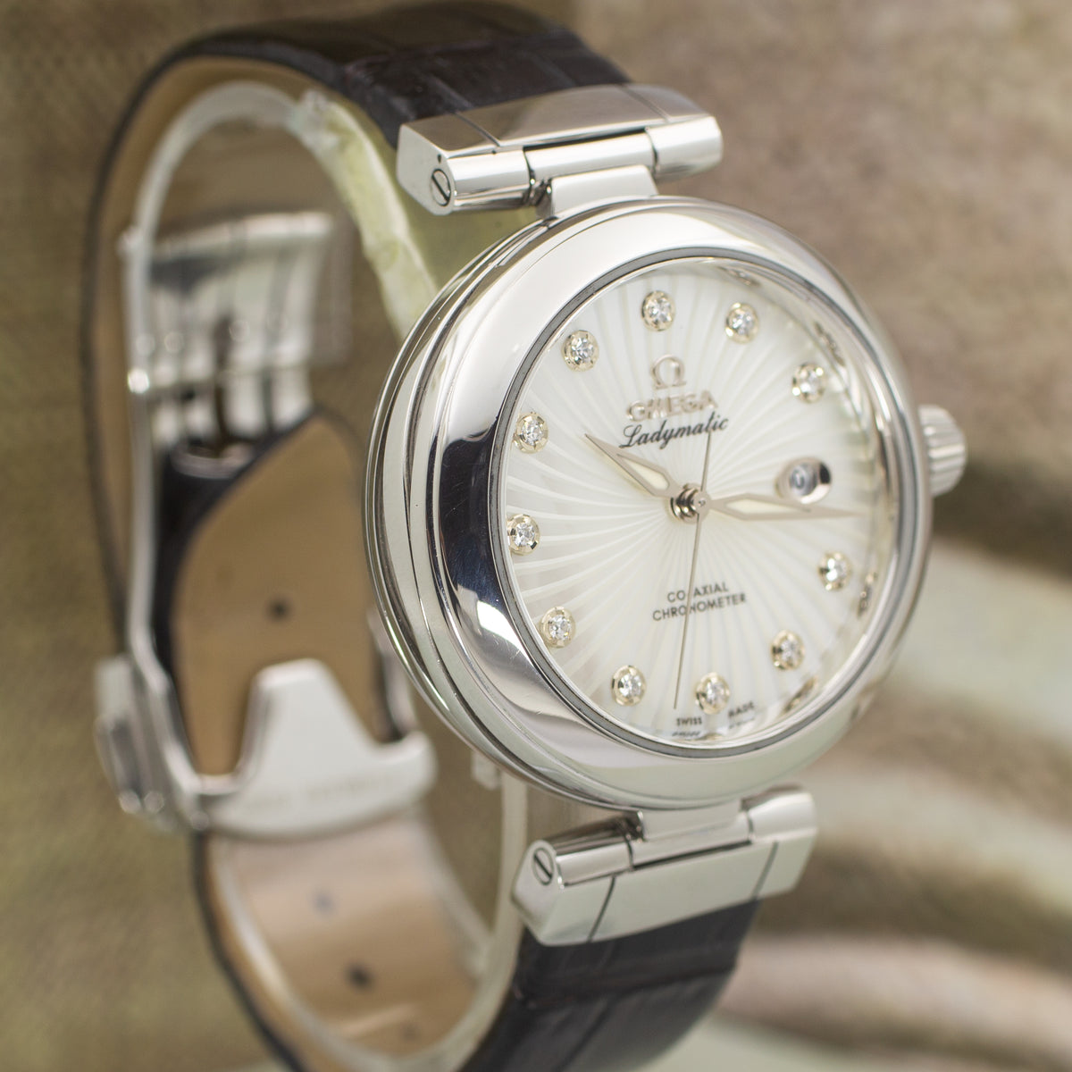 Omega De Ville Ladymatic 34mm Mother of Pearl Diamond Dial