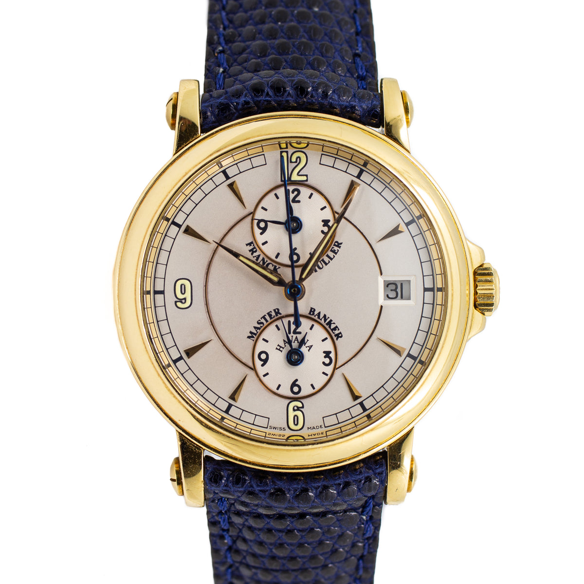Franck Muller Master Banker Triple Time Zone in Yellow Gold