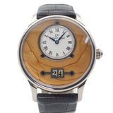 Jaquet Droz Petite Heure Minute Grande Date Stone Dial Piece Unique in White Gold