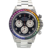 Rolex Cosmograph Daytona With Aftermarket Rainbow Bezel & Diamonds in Steel