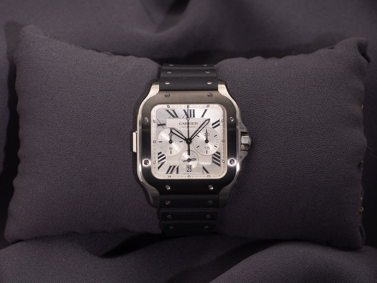 Cartier Santos de Cartier Chronograph Extra Large in ADLC & Steel