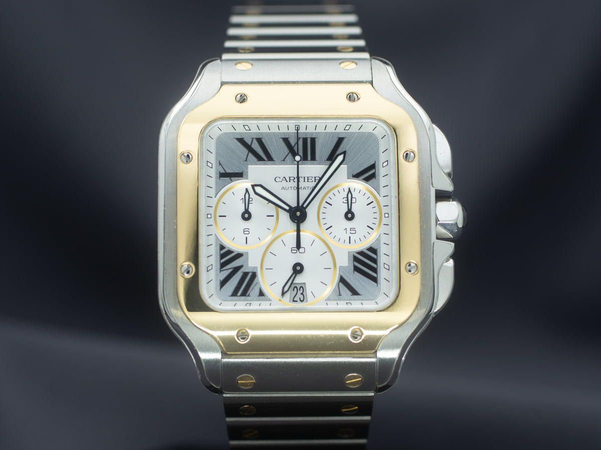 Cartier Santos de Cartier Chronograph Large in Yellow Gold & Steel