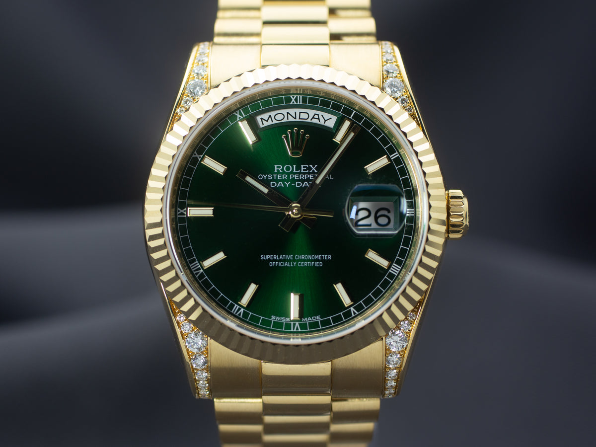 Rolex Day-Date 36 in Yellow Gold & Factory Diamonds