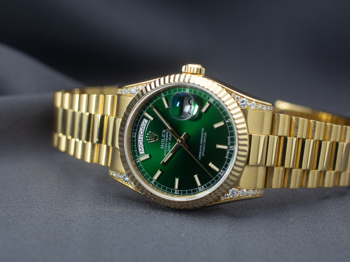 Rolex Day-Date 36 in Yellow Gold & Factory Diamonds