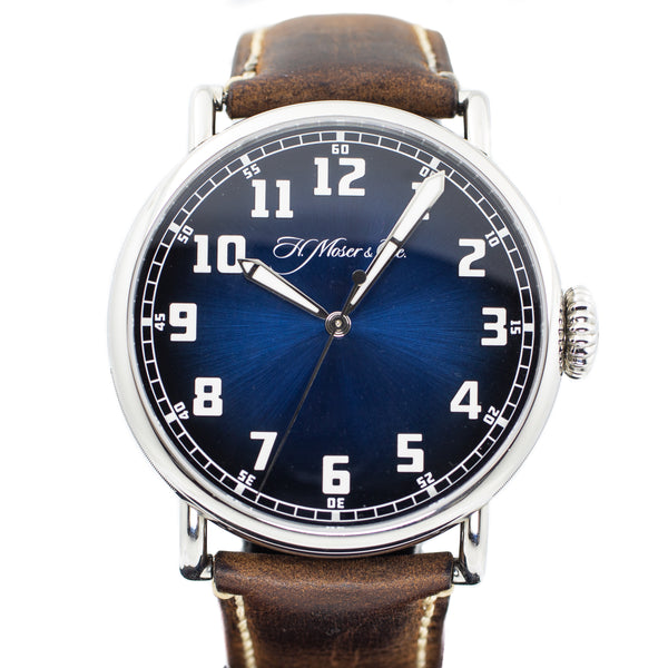 H.Moser Heritage Centre Seconds Blue Dial in Stainless Steel