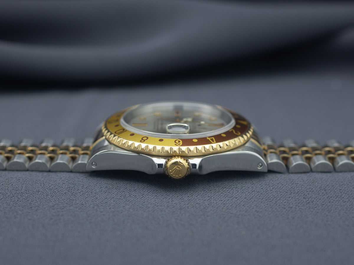 Rolex GMT-Master II in Yellow Gold & Steel with Serti Diamond Dial