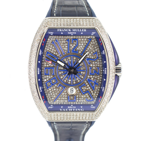 Franck Muller Vanguard V45 Yachting in Steel & Aftermarket Diamonds