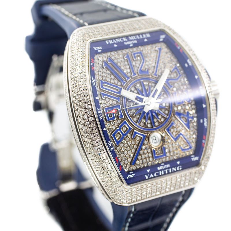 Franck Muller Vanguard V45 Yachting in Steel & Aftermarket Diamonds