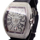 Franck Muller Vanguard V45 in Steel & Aftermarket Diamonds (Brown)