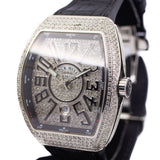 Franck Muller Vanguard V45 in Steel & Aftermarket Diamonds (Black)