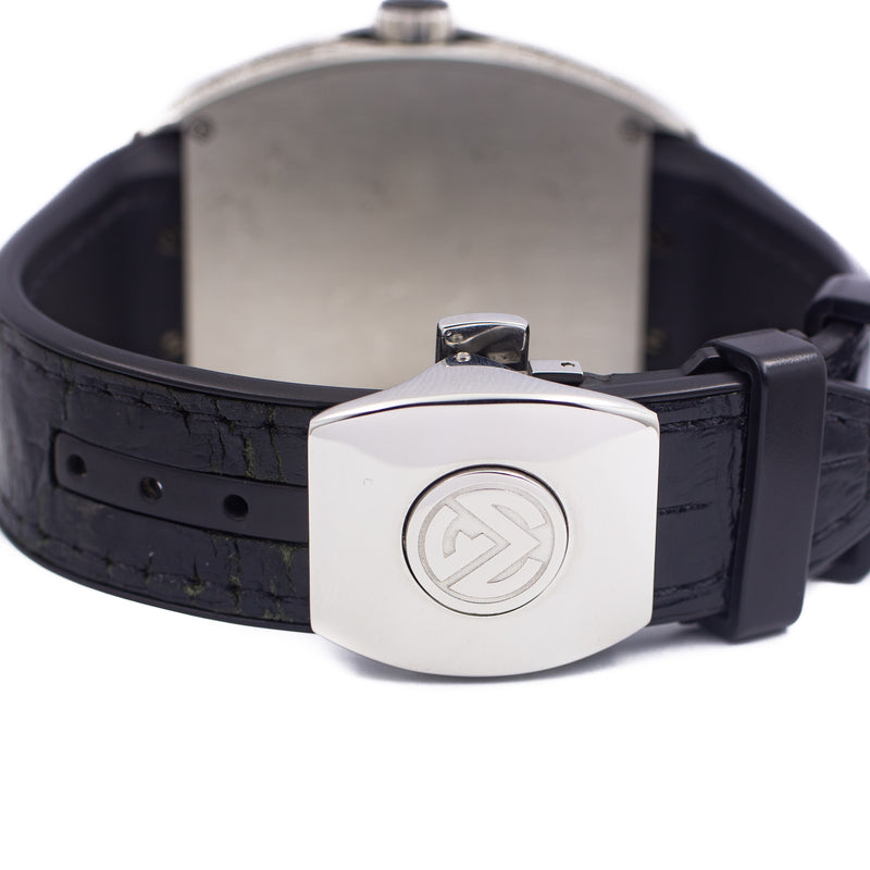 Franck Muller Vanguard V45 in Steel & Aftermarket Diamonds (Black)