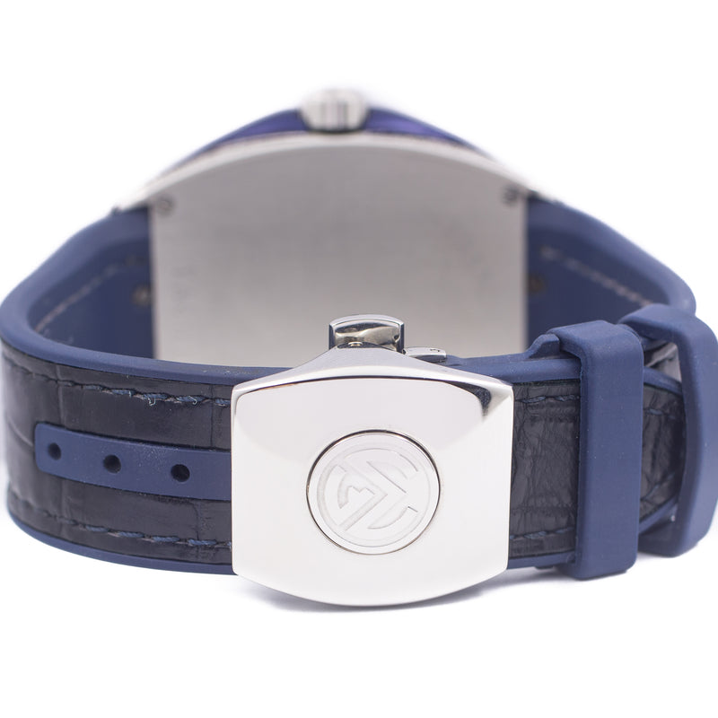 Franck Muller Vanguard V45 Yachting in Steel & Aftermarket Diamonds (Blue)