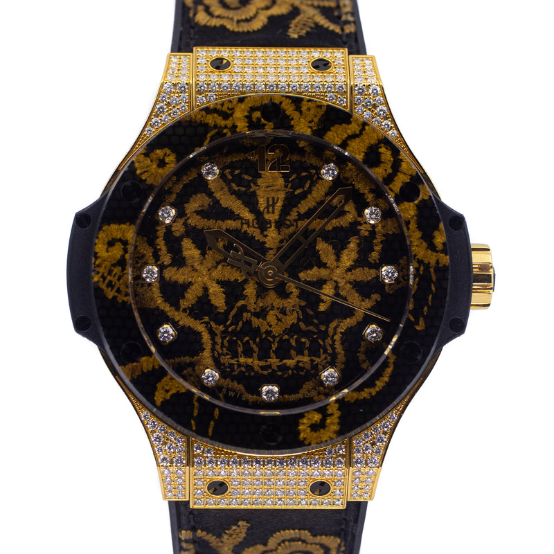 Hublot Big Bang Broderie Sugar Skull Yellow Gold Diamond