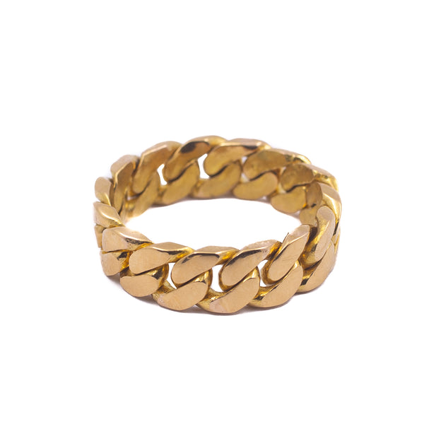 18K Yellow Gold Chain Ring
