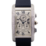 Cartier Tank Americaine Quartz Chronograph in 18K White Gold