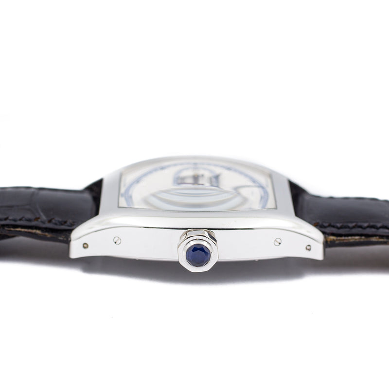 Cartier Tortue Monopoussoir Chronograph in White Gold