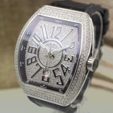 Franck Muller Vanguard V45 in Steel & Aftermarket Diamonds (Black)