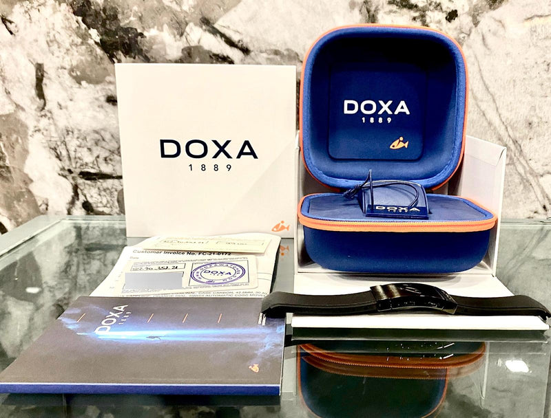 Doxa Sub 300 Orange Dial in Carbon